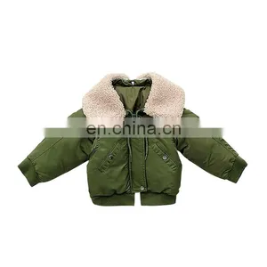 6042 Baby Clothes Girls Lamb Wool Turndown Collar Down Coat Jacket thumbnail-1