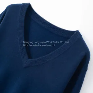 Multiple Colors Casual Men's V-neck 100% Cashmere Sweater Sale thumbnail-1