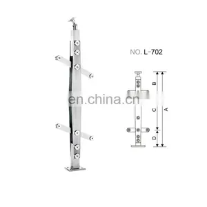 Good Design Stair Railing Frameless Glass Stainless Steel Handrail Balustrade Post thumbnail-2