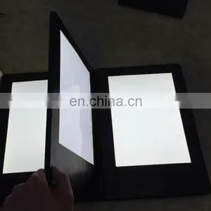 3 Pages Lighting Foldable Portable Battery Operated Acrylic Material Led Restaurant Menu thumbnail-1