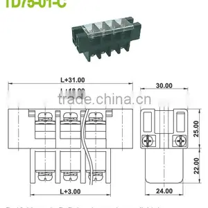 Panel Terminal Blocks With Cover 16mm Perforation Terminal Blocks thumbnail-2