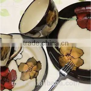 16-piece Hand Painted Stoneware Dinnerware Set With New Design thumbnail-2