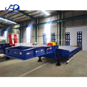 3 Axles 60ton 80 Ton 4 Axle 8 Lines 120ton Mechanical Suspension Low Bed Boy Semi Trailer thumbnail-2