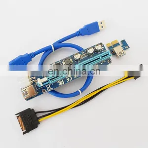Ver 008c Pci-e Riser 16x To 1x Powered Adapter Molex Card 60cm Extension Cable For Gpu thumbnail-4