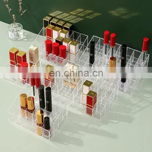 9/24/36/40 Grid Lipstick Box Acrylic Makeup Organizer Storage Box Lipstick Nail Polish Display Stand Holder Cosmetic Organizer thumbnail-1