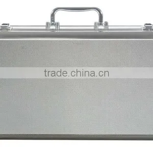 Silver Aluminum 1000 Chip Aluminum Poker Chip Case,Game Card Storage Carrying Case thumbnail-2