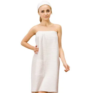 European Size Waffle Wrap With Headband,Robe OEM( WR2130-KW) thumbnail-2