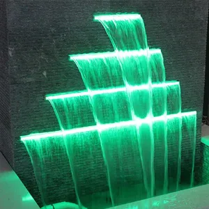 China Manufacturer Wall Acrylic Swimming Pool Water Blade Cascade Raindrop Garden Outdoor Sheer Water Descent Pool Waterfall thumbnail-1