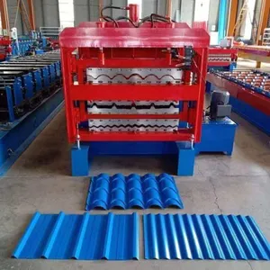 Howann Three Layer Roof Slate Tile Making Machine Corrugated Sheet Roof Roll Forming Machine thumbnail-5