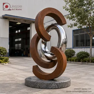 Rust Steel Sculpture for Building Entrance Decoration thumbnail-2