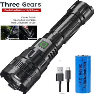 Charging Zoom Strong Light Flashlight Outdoor Lighting Waterproof Aluminum Alloy Flashlight Portable Home Use thumbnail-5