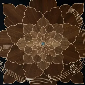 Star Lotus Nocturne Marquetry Round Table thumbnail-5