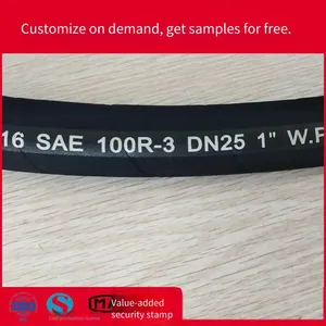 Export Sae 100 r3 Fiber Braided Rubber Hose, 86bar High-pressure Clamped Wire Oil Pipe, r3 Return Oil Pipe Pictures thumbnail-1