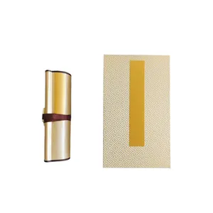 22*300cm Xuan Paper Hand Scroll for Painting Calligraphy Artwork Golden Color Fret Fine Linen Cambric Box Gift Package Set thumbnail-1