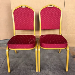 Günstiger Preis, stapelbare Metallrahmenstühle mit dicker Polsterung, BS 5852 feuerhemmend, Tragfähigkeit 500lbs, TÜV-zertifizierte Bankettstühle thumbnail-1