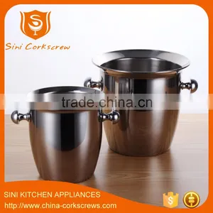 Stainless Steel Wine Beer Ice Bucket With Lid thumbnail-6