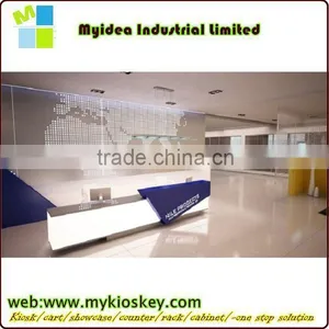 Mdf Baord Glass Top Office Reception Counter Design Beauty Salon Reception Counter thumbnail-1