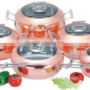 2.5mm Tri-ply Copper Cookware Set With Apple Shape For Wholesale thumbnail-1