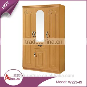 Foshan Bedroom Furniture Wooden Almirah Designs Cheap Mirrored Armoire Wall Mounted Wardrobe With Drawers thumbnail-2