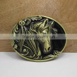 Ancient Bronze Horse Cowboy Belt Buckle thumbnail-6