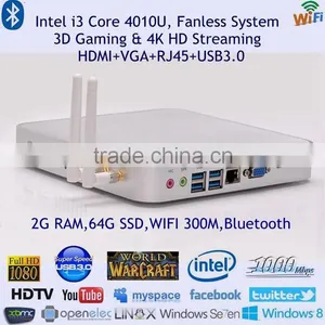 Mini pc Win10 Core i3 With Gigabit Lan Fanless Haswell Design 64bits Computing Quite Bedroom Htpc Pocket Size Dual Wifi 300m thumbnail-1