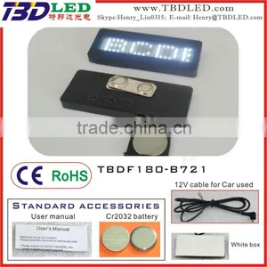 WHITE LED Rechargeable Display/fashion Mini Led Nameplate/Quality Certification Mini Led Name Badge/mini Led Message Board thumbnail-1