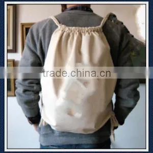 Cotton Canvas Promotional Drawstring Backpack Bag thumbnail-1