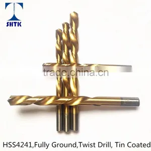 Drill Bit, Factory Sales Directly, HSS 4241 Fully Ground Twist Drill Bit, Titanium Coated thumbnail-1