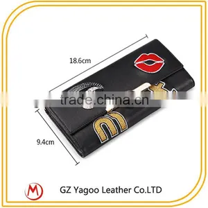 Wholesale Woman Leather Wallet Lady Money Bag Embroider Patter Purse thumbnail-5