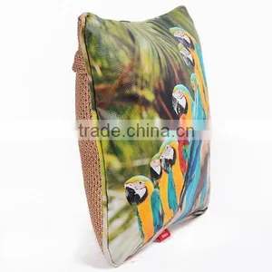 Parrots Leather Decoration Pillows Case With Insert 30cm thumbnail-3