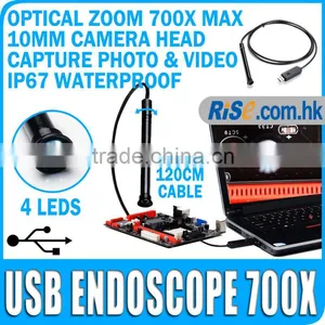 700X USB Waterproof 1.2M Cable Microscope Endoscope Borescope Inspection Camera thumbnail-1
