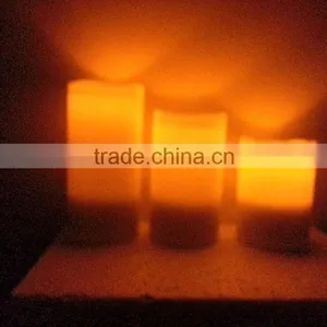 D75*H102 135 155mm 3 Pcs Remote Controlled Plastic LED Christmas Candle Sets thumbnail-1
