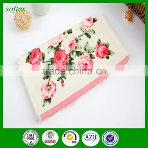 Cotton Velour Towels,flowers Peony Print Cut Pile Face Towels thumbnail-3