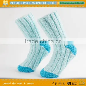 BY-161614 Women's Warm Socks; Microfiber Terry-loop Hosiery Colord Girl's Striped Scok thumbnail-1