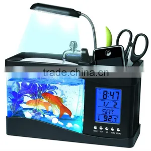 Mini Trendy USB Aquarium With Pen Holder thumbnail-1