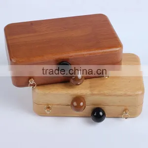 Girls Catwalks Funny Bag Wooden Jewelry Box Evening Bag Bridal Wood Clutch Bag Chain Shoulder Bag Mini Pouch Handbags thumbnail-1