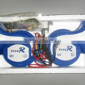 Classical Horn 12v Electric Magic Snail Horn Blue and White Plastic Snail Horn thumbnail-1