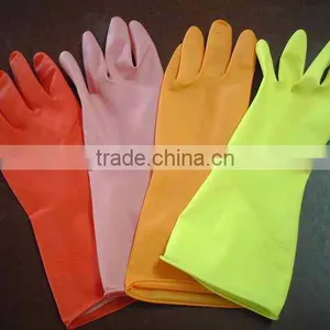 Yellow Color Household Flocklined Gloves thumbnail-1