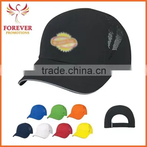 Chinese Supplier Ployester Black Baseball Cap With Reflective Sandwich Visor Hat thumbnail-1