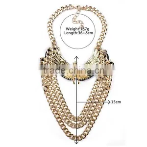 New Design Lady Bib Statement Noble Exaggerated Chain Pegasus Luxury Necklace thumbnail-2