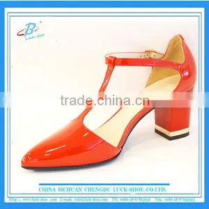 PU Bright Red Color Women Sex Sandals New Arrival T-strip Hot Party Wear Sandals thumbnail-1