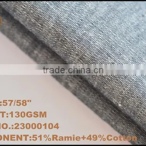 Shaoxing Supply Ramie and Cotton Interwoven Fabric Yarn Dyed Fabric for Dress Shirt thumbnail-2