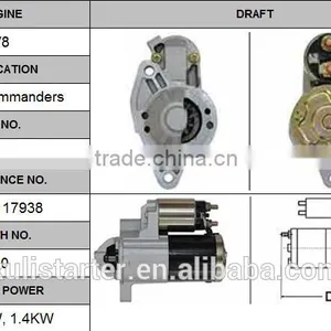 12V 1.4KW Jeep Auto Starter Motor OEM M01T20972 for 05-09 Commanders Lester17938 thumbnail-1