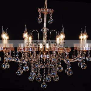 WD1822-3/5/8/8+4 Global Export Luxury Champagne Gold Iron K9 Crystal Chandelier thumbnail-3