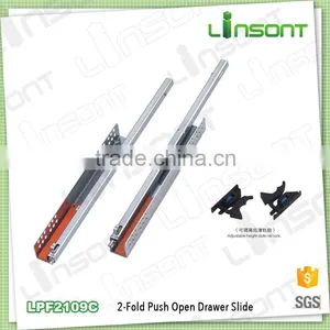 OEM Factory 2-fold Undermount Push Open Drawer Hardware Furniture Fittings Drawer Slide thumbnail-1