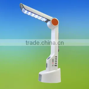 Crank Dynamo Solar Flashlight LED Desk Lamp Radio Solar Power Panel thumbnail-1