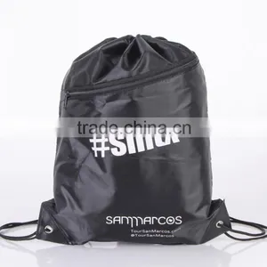 BLACK GYM SACK BACK PACK BACKPACK BOOK BAG GYM TRAVEL SPORTS Sack Backpack thumbnail-1