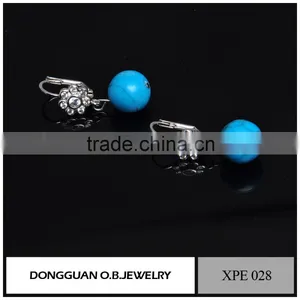 New 2016 Latest Gold Earring Designs Green Bead Silver Earring thumbnail-3