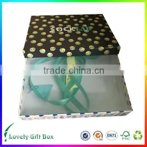 Cheap Handmade Cardboard Colourful Custom 7pk Sock Gift Packaging Box thumbnail-2