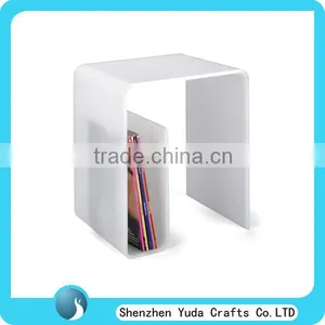 Innovative Design on Acrylic Furniture With Book Holder, Elegant White Acrylic Book Display thumbnail-1